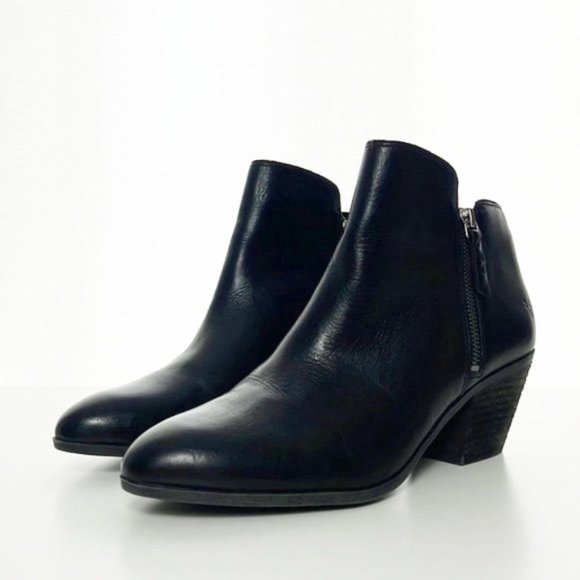 Biker Boots Frye Ankle Boots With Zipper NEW~FRYE Black Leather